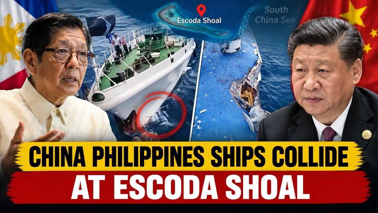 China Philippines Ships Collide AGAIN Near Sabina Shoal at Escoda Shoal